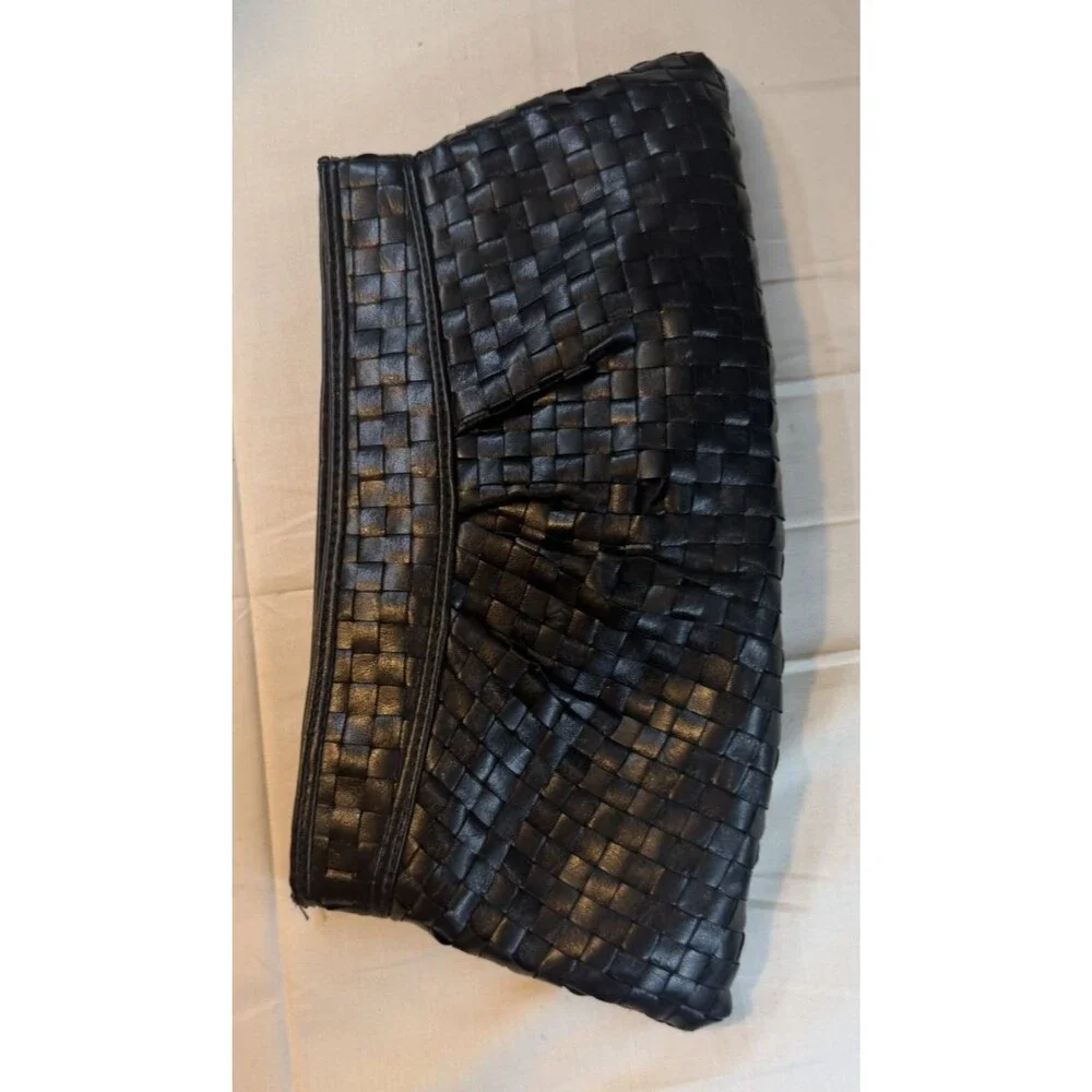🖤👜 Women's Black Solid Rectangle Clutch Bag | Shoulder Strap | Black Lined